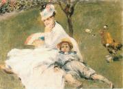 Pierre-Auguste Renoir Camille Monet and Her son Jean in the Garden at Arenteuil France oil painting artist